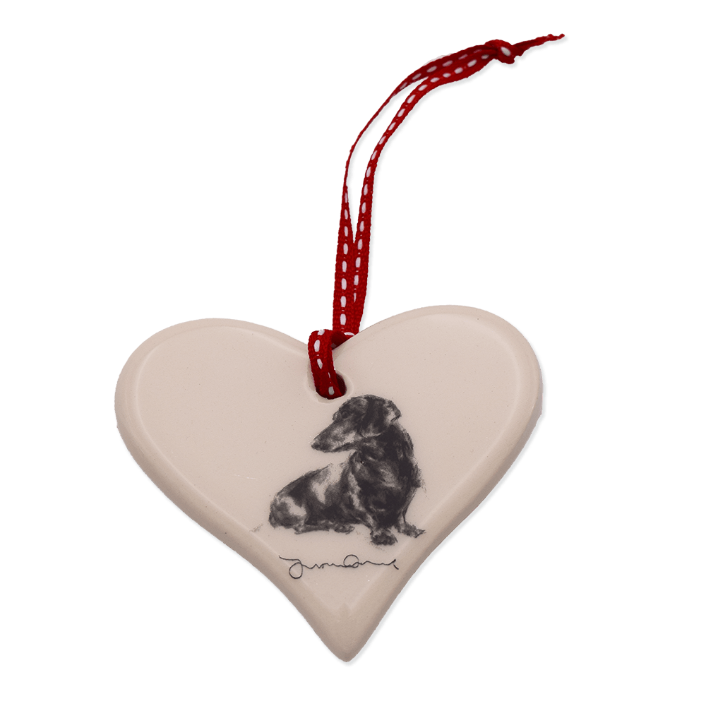 Keramik-Herz mit Hundemotiv Victoria Armstrong Collection