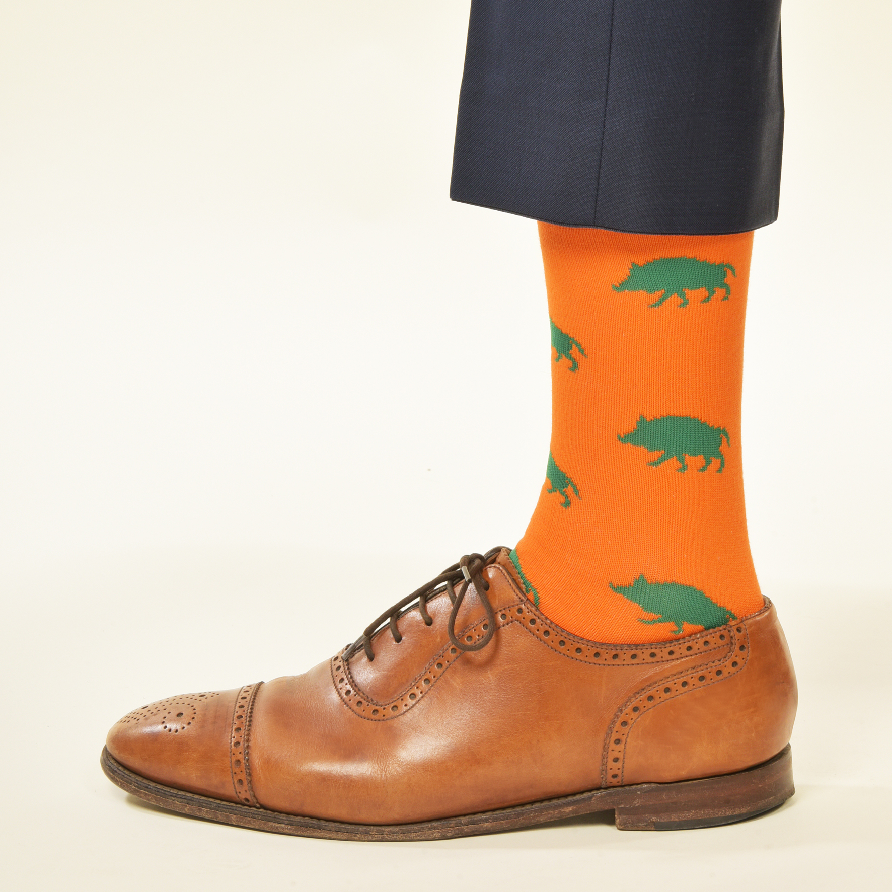 Wildschwein-Socken (Orange) - Krawattendackel