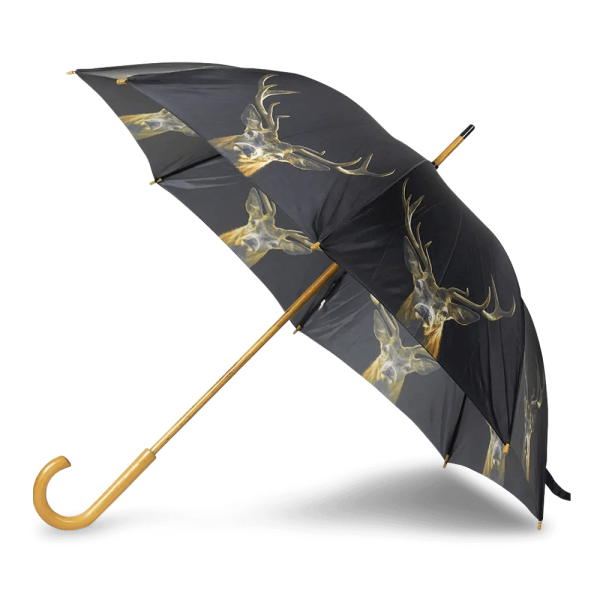 Regenschirm Hirsch, schwarz