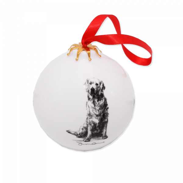 Weihnachtskugel mit Hundegemälde - Victoria Armstrong Collection